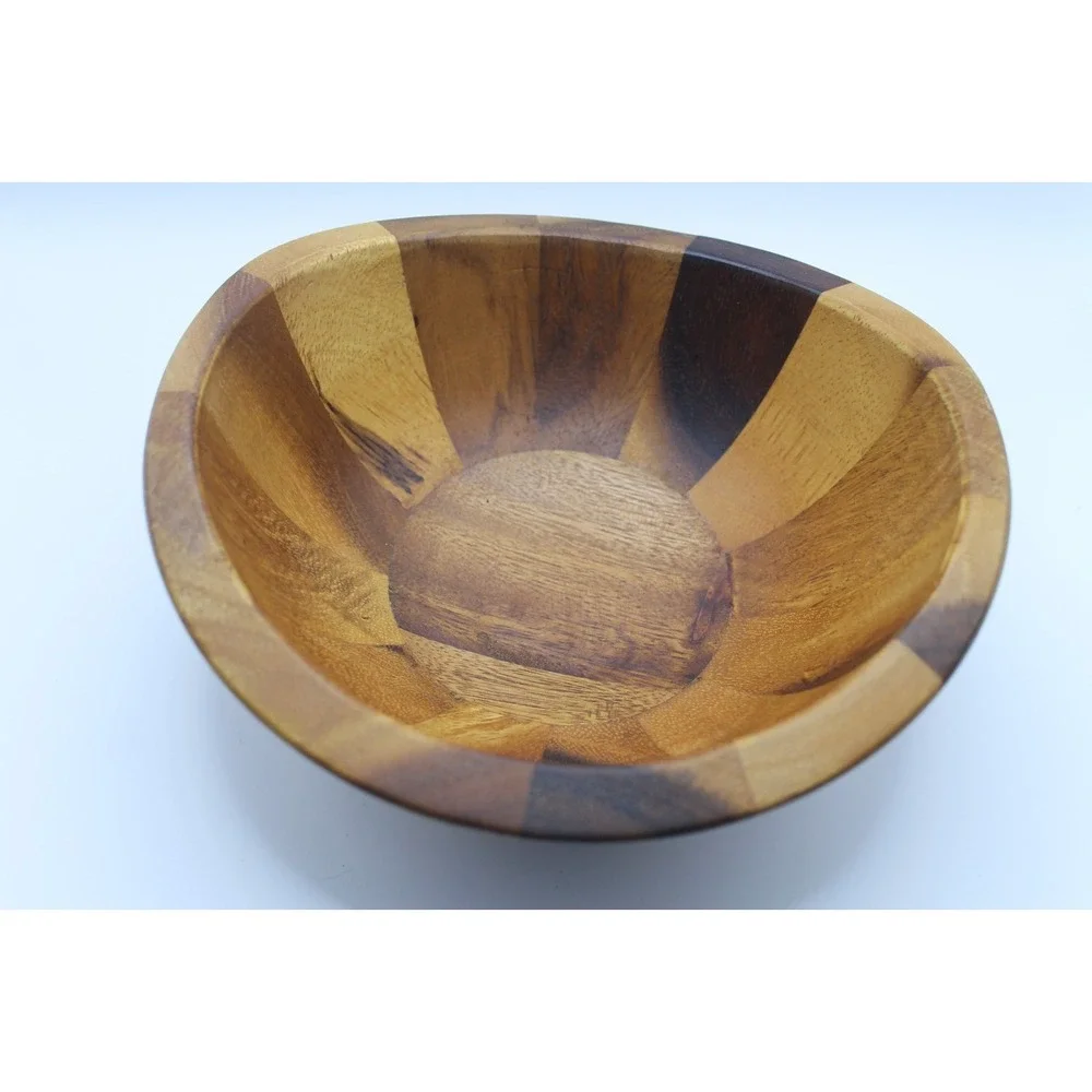 Nambe Yaro (no stamp) Acacia Wood Individual Salad Bowl Set Of 4